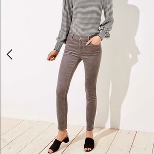 Loft modern skinny gray corduroy pants